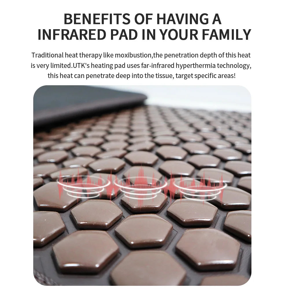 Natural Tourmaline Jade Germanium Stone Far Infrared Heating Massage Cushion for Back Pain Relief (60x190cm)