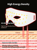 Red Light Therapy Eye Mask (630NM 850NM LED) - 5 Modes Massager for Eye Bags, Dark Circles, Puffiness & Fine Lines