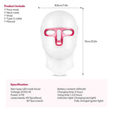 Wireless 7-Color LED Photon Therapy Face & Neck Mask - Rechargeable Facial Lifting & Skin Care Tool for Anti-Aging & Acne
