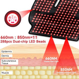 288 LEDs Red Light Therapy Neck Shoulder Wrap, 660nm 850nm Infrared Pad for Upper Back Pain Relief & Muscle Relaxing