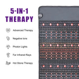 PEMF Infrared Therapy Mat 66x148cm | 8 Crystal Gemstones | 114-LED Red & NIR Light | 6 PEMF Coils | Large Body Massage Mattress