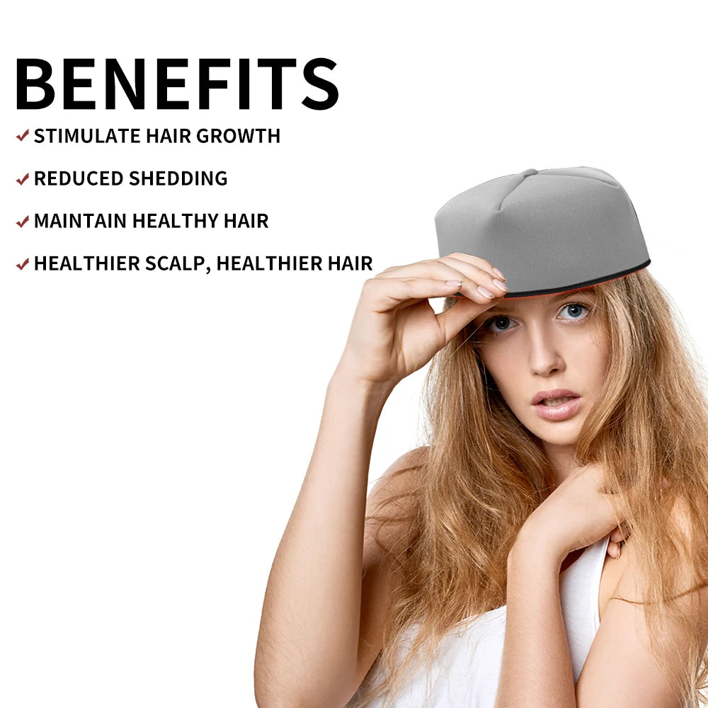 Red Light Therapy Cap for Hair Regrowth, 660nm 830nm Infrared Hair Growth Hat for Hair Loss & Thinning Repair