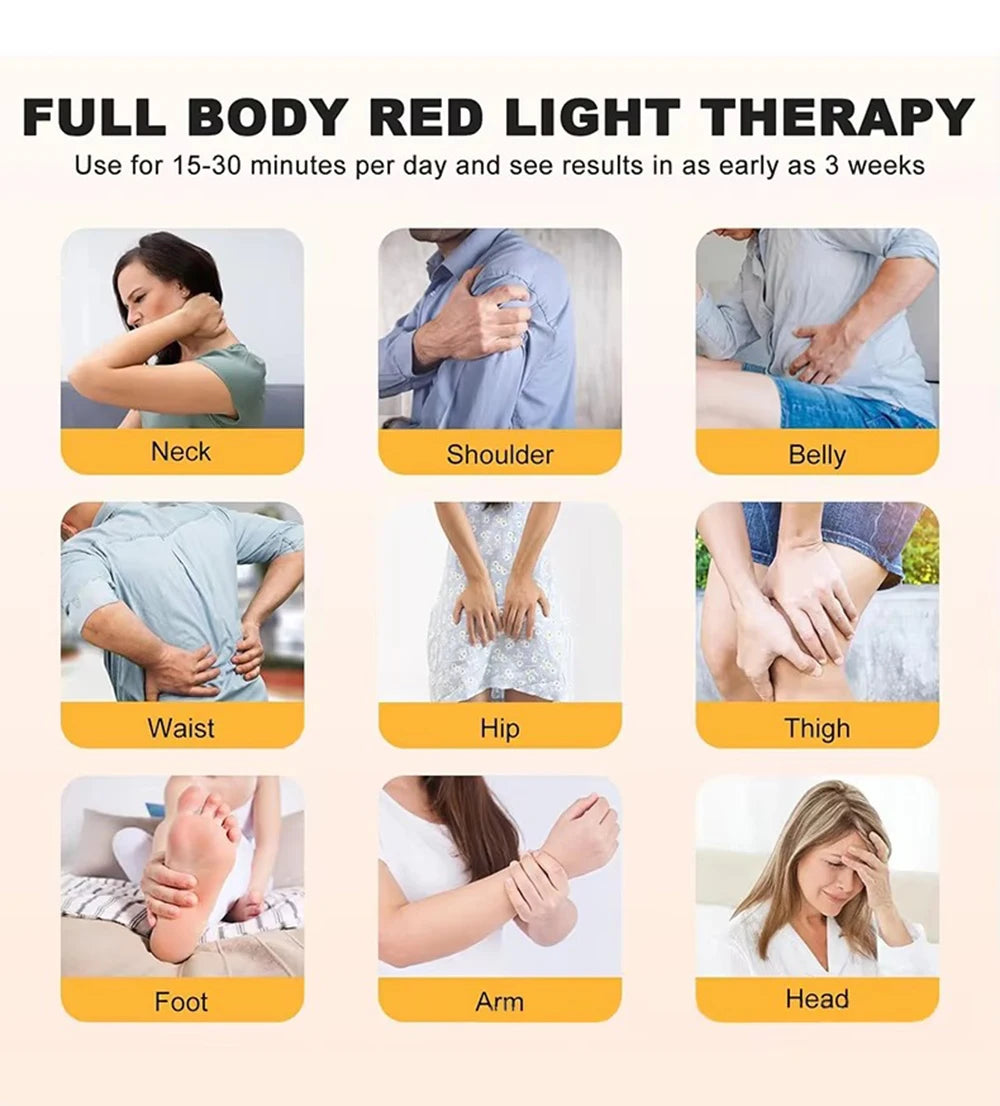 Infrared Light LED Healthcare Belt | 3D Neck Support & Red Light Heating Massage Pad for Full Body Relief