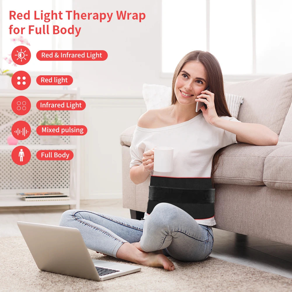 31"x11" Dual Chip Red Light Therapy Pad, 660nm 850nm Infrared LED Mat for Waist Back Shoulder Muscle Pain Relief