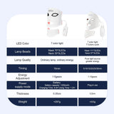 7-Color Wireless Silicone LED Mask for Face & Neck - 309 Light Beams Red Light Therapy for Anti-Aging
