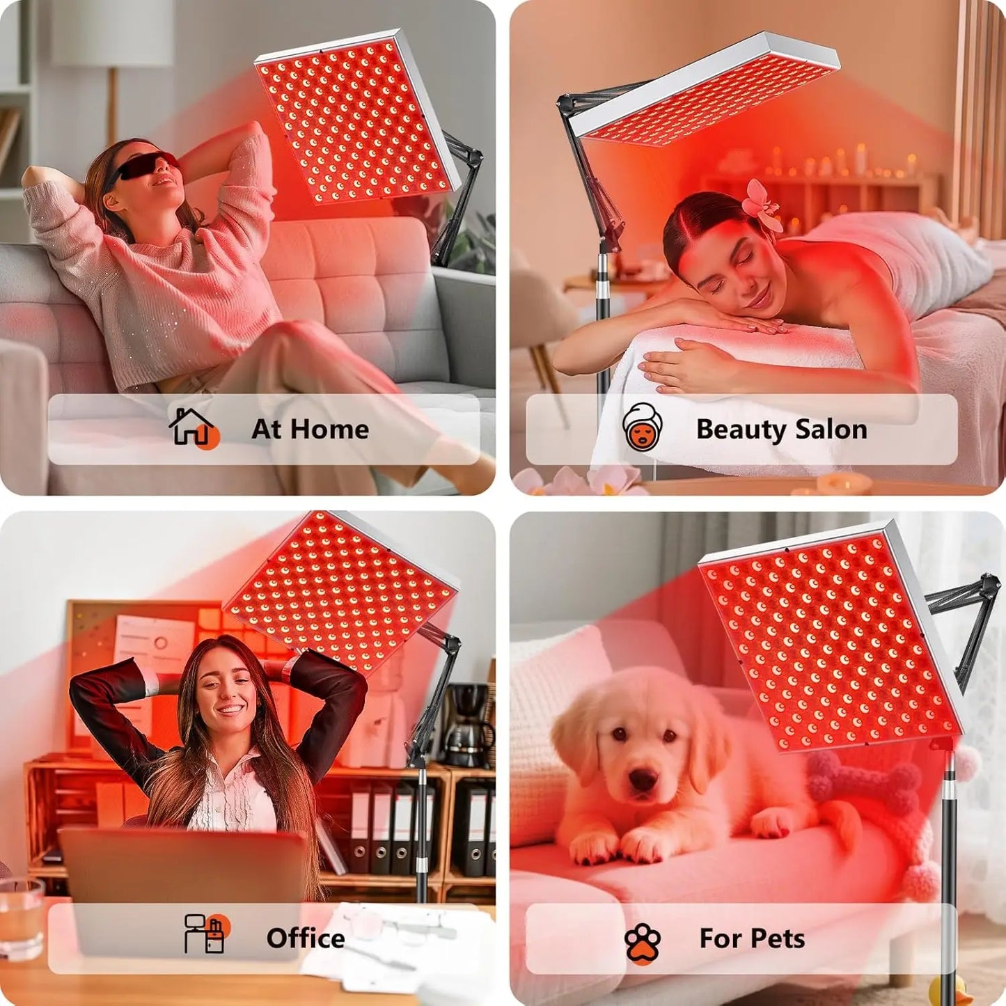 Upgraded 225 LEDs Red Light Therapy Panel, 660nm 850nm Infrared Lamp with Stand for Face & Body Pain Relief