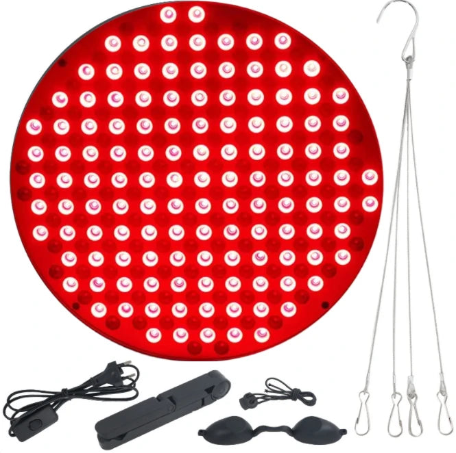 Round Red Light Therapy Lamp with Stand, 660nm 850nm Near Infrared LED Panel for Face Body Skin Care & Muscle Pain Relief
