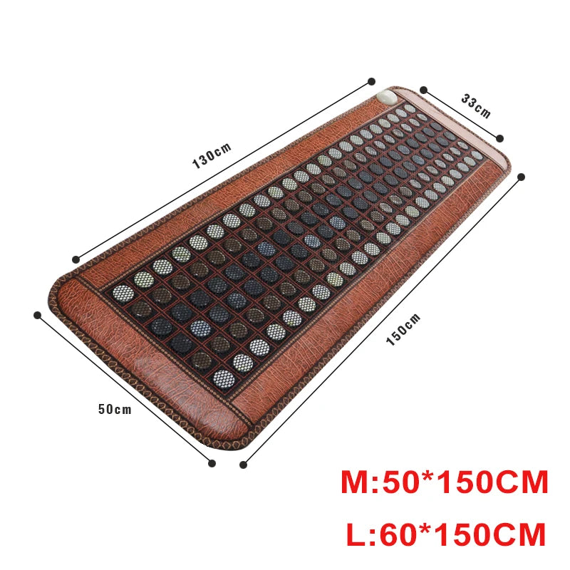 Jade & Tourmaline Far Infrared Heating Mat - Hot Stone & Negative Ion Therapy for Back Pain & Body Relax