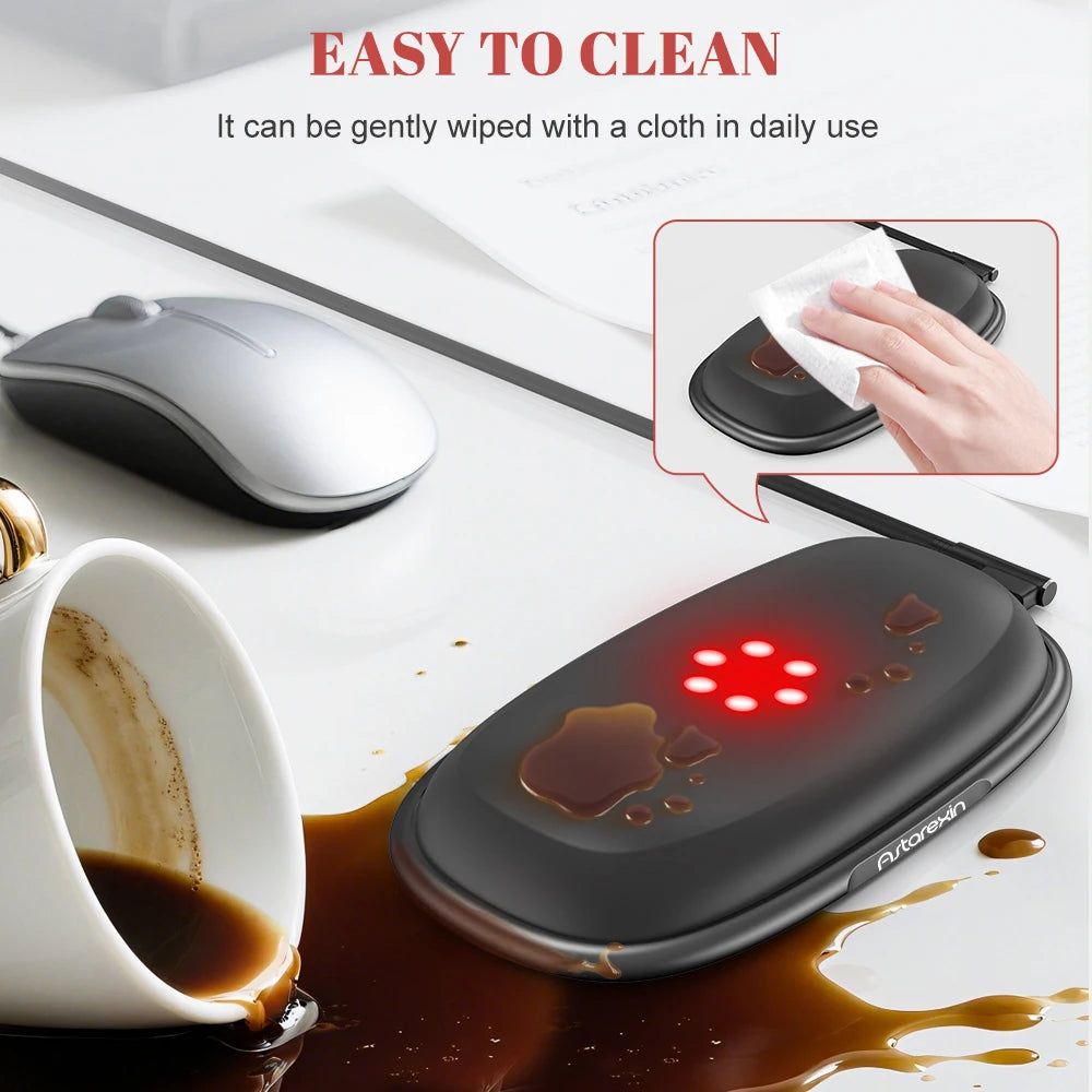 Red Light Therapy Wrist Rest for Mouse & Keyboard, 660nm 850nm Infrared Ergonomic Silicone Pad for Tenosynovitis Relief