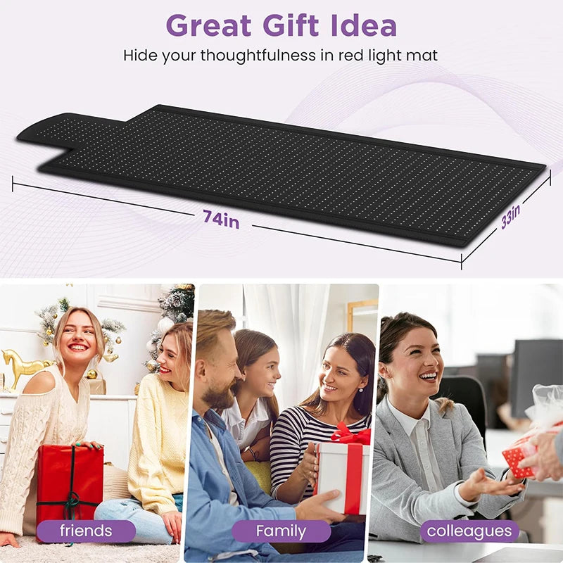 1370 LEDs Professional Red Light Therapy Pad, 660nm 850nm Infrared Body Mat for Full Body Pain Relief & Recovery