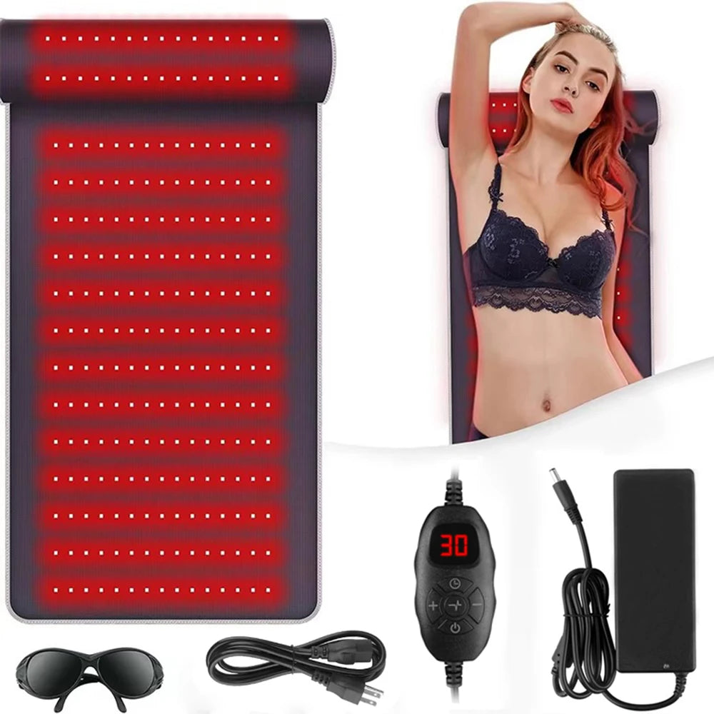Infrared Light LED Healthcare Belt | 3D Neck Support & Red Light Heating Massage Pad for Full Body Relief