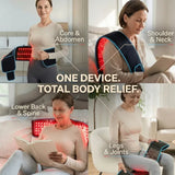 660nm 850nm Red Light Therapy Belt, 3-in-1 Chip Infrared Wrap for Back Shoulder Muscle Pain Relief & Recovery