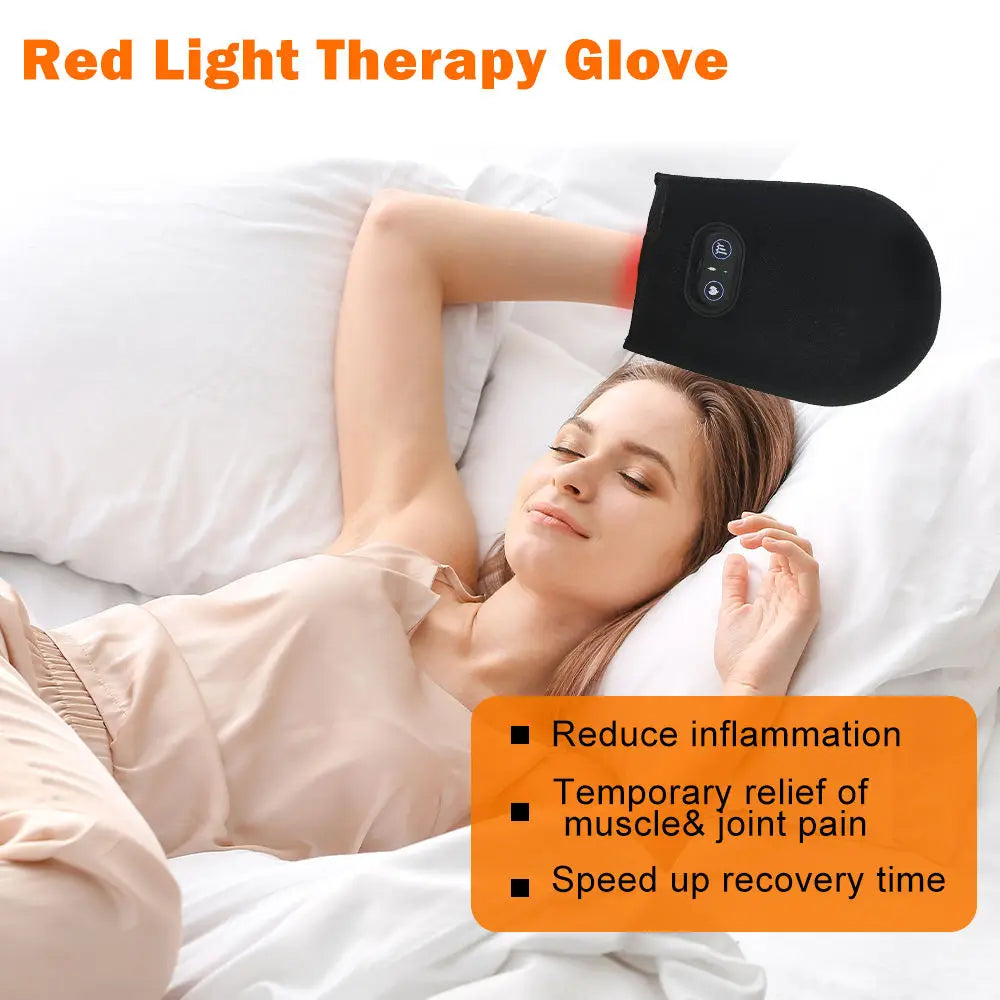 Cordless Red Light Therapy Glove, 660nm 850nm Infrared Hand Wrap for Arthritis, Carpal Tunnel & Finger Joint Pain Relief