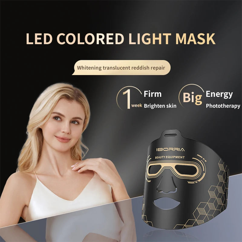 3 Colors LED Light Therapy Face Mask, 288 Beams 850nm Near-Infrared Photon Mask for Anti-Aging & Skin Rejuvenation