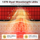 1370 LEDs Professional Red Light Therapy Pad, 660nm 850nm Infrared Body Mat for Full Body Pain Relief & Recovery