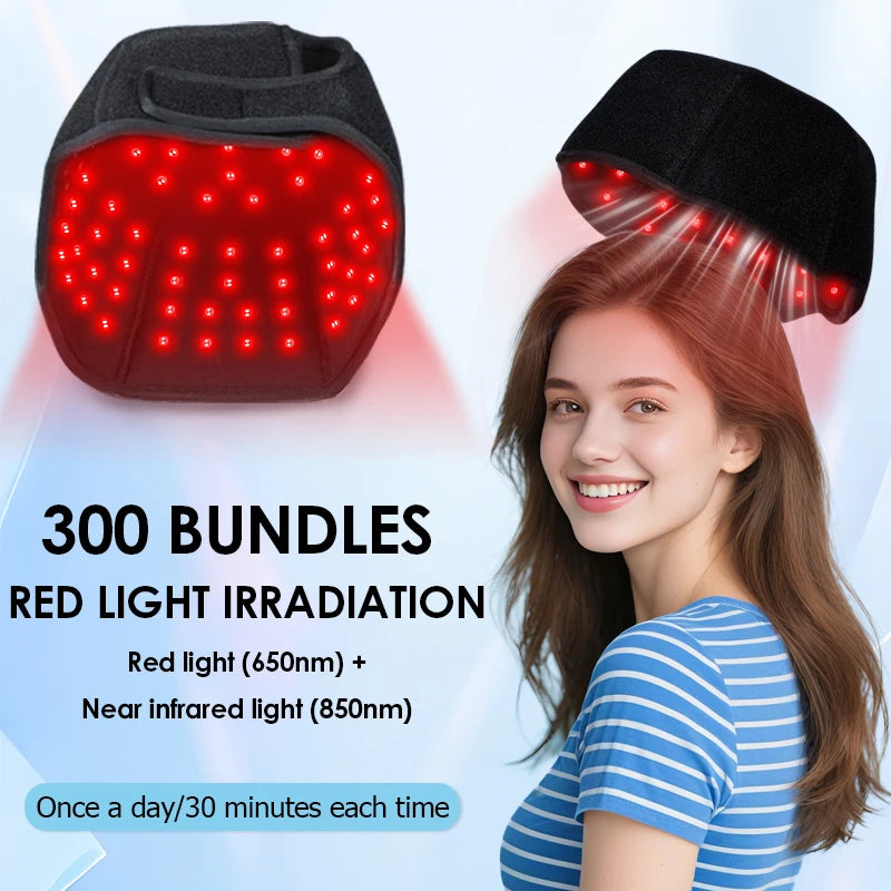 Red Light Therapy Hair Growth Cap, 660nm 850nm Infrared LED Hat with 10Hz 40Hz Pulse Modes for Hair Loss Treatment