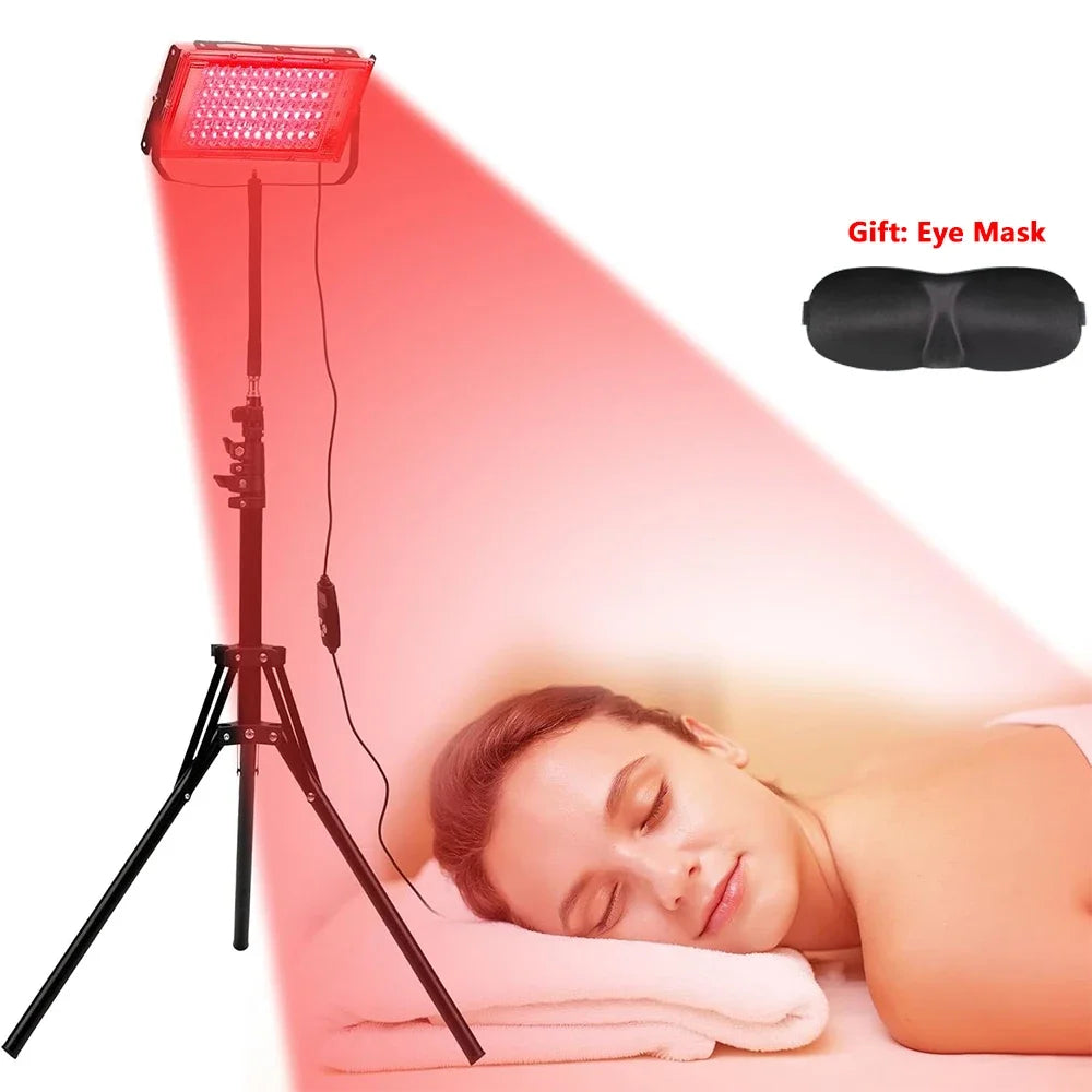96 LEDs Red Light Therapy Lamp with Adjustable Tripod Stand, 660nm 850nm Infrared Floor Lamp for Body Pain & Skin Care