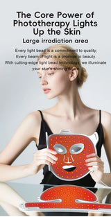 8-Color LED Face & Neck Light Therapy Mask - Professional Red Light & NIR Therapy for Anti-Aging