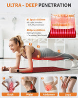 406 LEDs Red Light Therapy Mat, 34.3"x15.9" Large Infrared Pad with 60W Power & 180mw/cm² for Back Waist Pain Relief