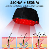 Red Light Therapy Hair Growth Cap, 660nm 850nm Infrared LED Hat with 10Hz 40Hz Pulse Modes for Hair Loss Treatment