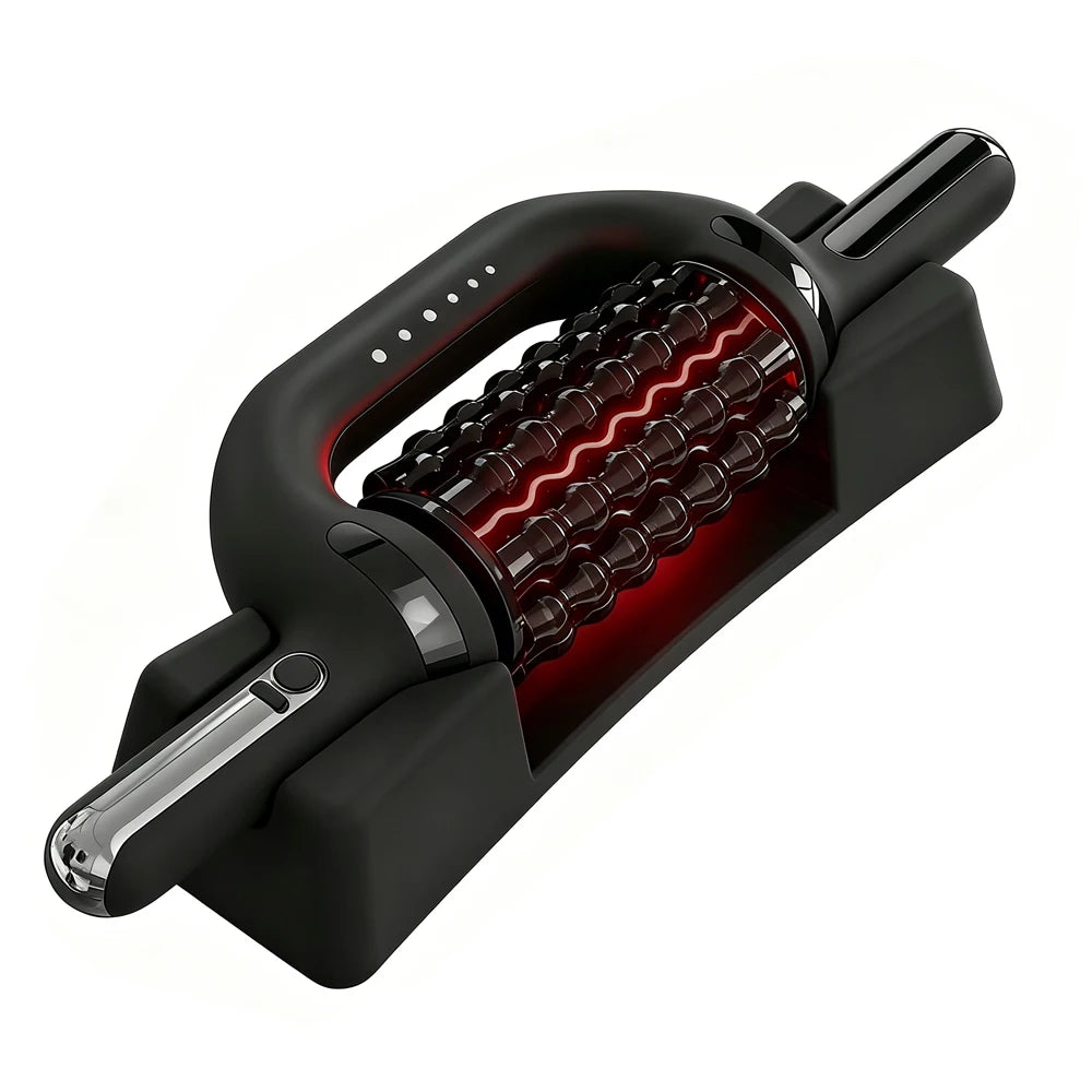 Electric Roller Massage Impactor 50x15cm | Red Light Therapy 660nm | 6-Speed Deep Muscle | TypeC Rechargeable 4000mAh | Full Body Massager
