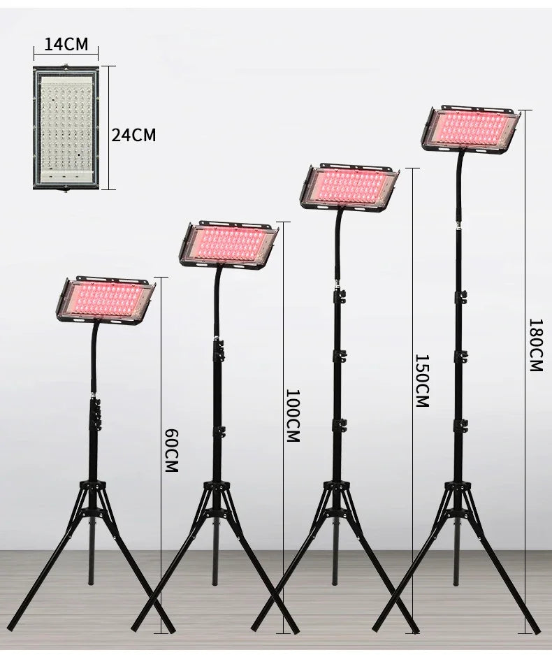 96 LEDs Red Light Therapy Lamp with Adjustable Tripod Stand, 660nm 850nm Infrared Floor Lamp for Body Pain & Skin Care
