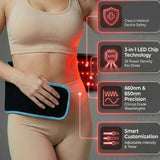 660nm 850nm Red Light Therapy Belt, 3-in-1 Chip Infrared Wrap for Back Shoulder Muscle Pain Relief & Recovery