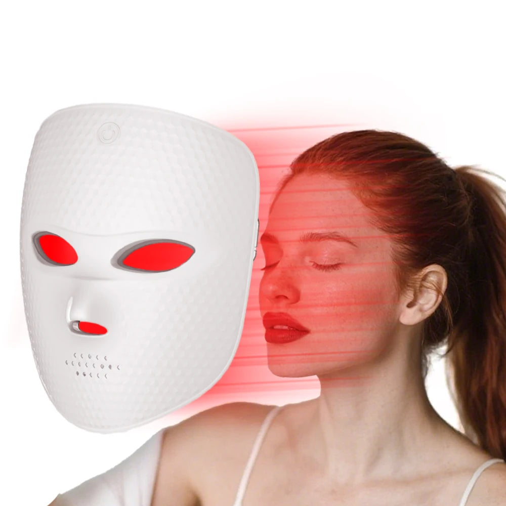 7 Colors LED Light Therapy Face Mask - Photon Rejuvenation & Skin Brightening Facial Care Tool - Home Use Beauty Device