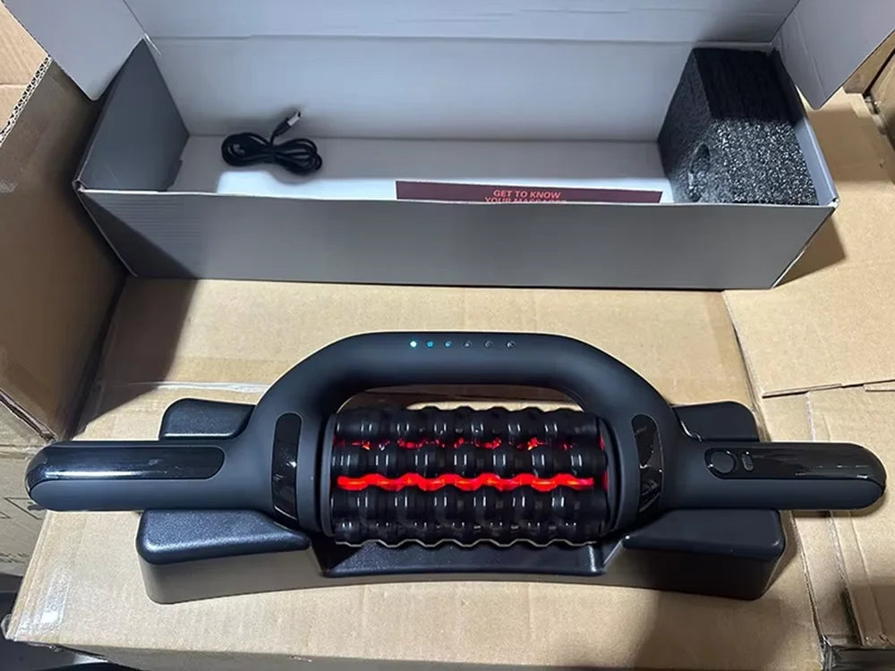 Electric Roller Massage Impactor 50x15cm | Red Light Therapy 660nm | 6-Speed Deep Muscle | TypeC Rechargeable 4000mAh | Full Body Massager