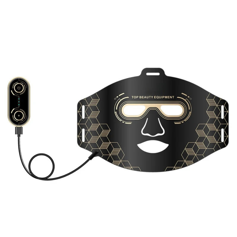3 Colors LED Light Therapy Face Mask, 288 Beams 850nm Near-Infrared Photon Mask for Anti-Aging & Skin Rejuvenation