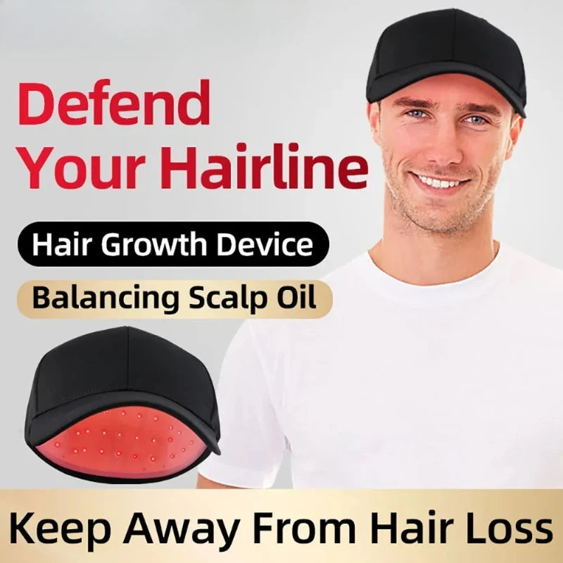 Hybrid Laser & LED Hair Growth Cap for Men & Women, 650nm Red Light Therapy Scalp Device for Thinning Hair & Hair Regrowth