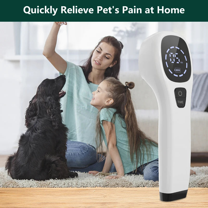 808nm Cold Laser Therapy for Dogs & Cats, Handheld Veterinary Device for Pet Joint Pain Relief & Wound Healing