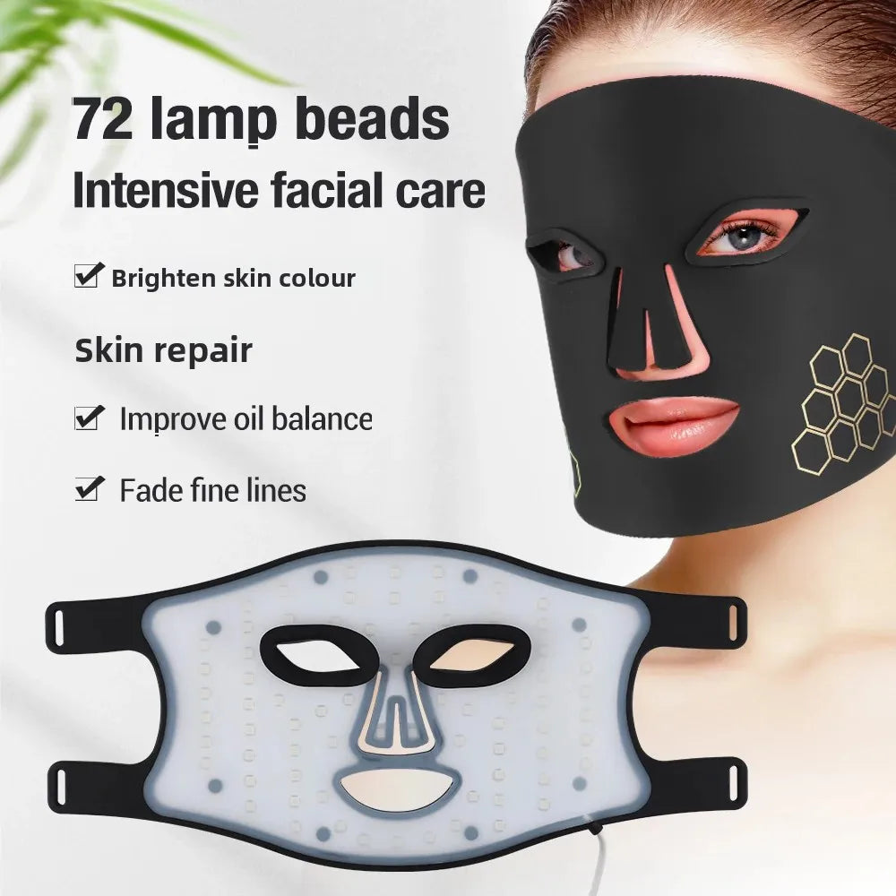 LED Facial Mask Eye Mask Photorejuvenation Beauty Device White Yellow Blue Red Light Therapy Home Rejuvenation Skin Care Machine