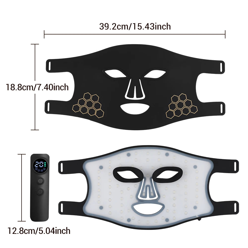 LED Facial Mask Eye Mask Photorejuvenation Beauty Device White Yellow Blue Red Light Therapy Home Rejuvenation Skin Care Machine