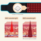 660nm 850nm Red Light Therapy Belt, 3-in-1 Chip Infrared Wrap for Back Shoulder Muscle Pain Relief & Recovery