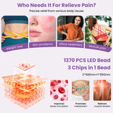 1370 LEDs Professional Red Light Therapy Pad, 660nm 850nm Infrared Body Mat for Full Body Pain Relief & Recovery