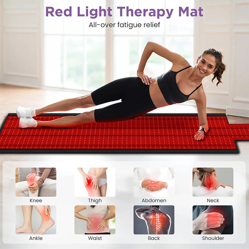 1370 LEDs Professional Red Light Therapy Pad, 660nm 850nm Infrared Body Mat for Full Body Pain Relief & Recovery