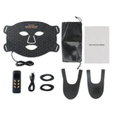 4-Color LED & Near Infrared Silicone Face & Neck Mask - Anti-Aging, Rejuvenation & Skin Repair for Home SPA