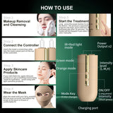 Infrared LED Face & Neck Mask - 676 Beams Red & Green Light Therapy for Dark Spots & Anti-Aging