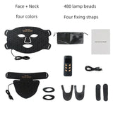 Wireless Red & Near Infrared LED Light Therapy Face Mask - 4-Color, 240 LEDs - Anti-Aging & Acne Treatment for Home Use