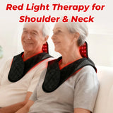 Red Light Therapy Neck & Shoulder Wrap, 660nm 850nm Infrared Shoulder Pad with 5 Heat Levels for Muscle & Joint Pain Relief