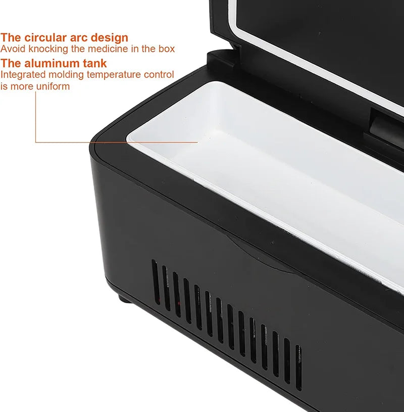 Portable Insulin Cooler Box | Travel Medicine Refrigerator | LCD Display for Diabetes & Serums