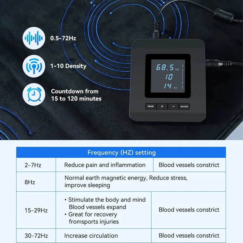 PEMF Magnetic Therapy Mat | Full Body Pain Relief & Sleep Improvement | Adjustable Frequency