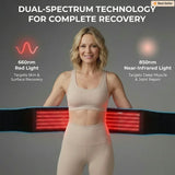 660nm 850nm Red Light Therapy Belt, 3-in-1 Chip Infrared Wrap for Back Shoulder Muscle Pain Relief & Recovery
