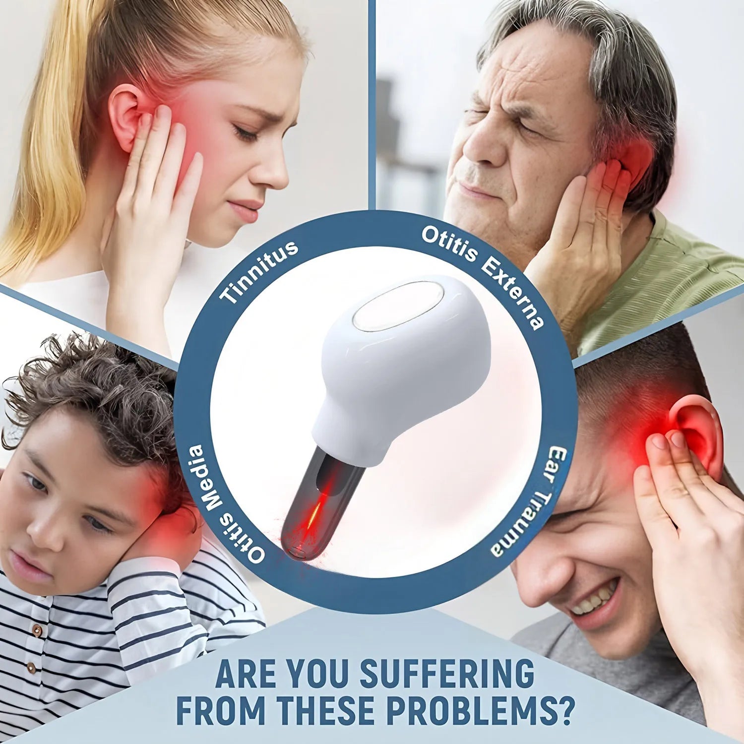 650nm Red Light Laser Ear Therapy Device, Infrared Ear Canal Irradiation for Tinnitus Relief & Otitis Media Treatment