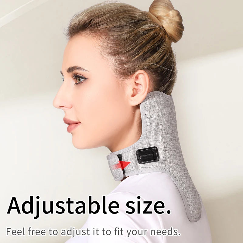 Red Light Therapy Neck Massager, Heated Vibration Wrap for Cervical Spine Pain Relief, Stiff Neck & Tension Support