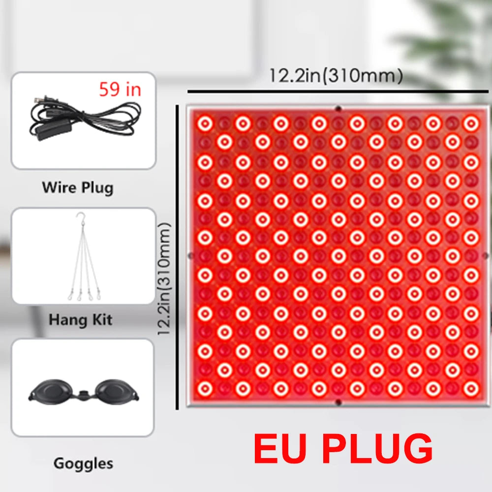 225 LEDs Red Light Therapy Panel, 660nm 850nm Infrared Lamp for Face Anti-Aging & Full Body Muscle Pain Relief (12.2")