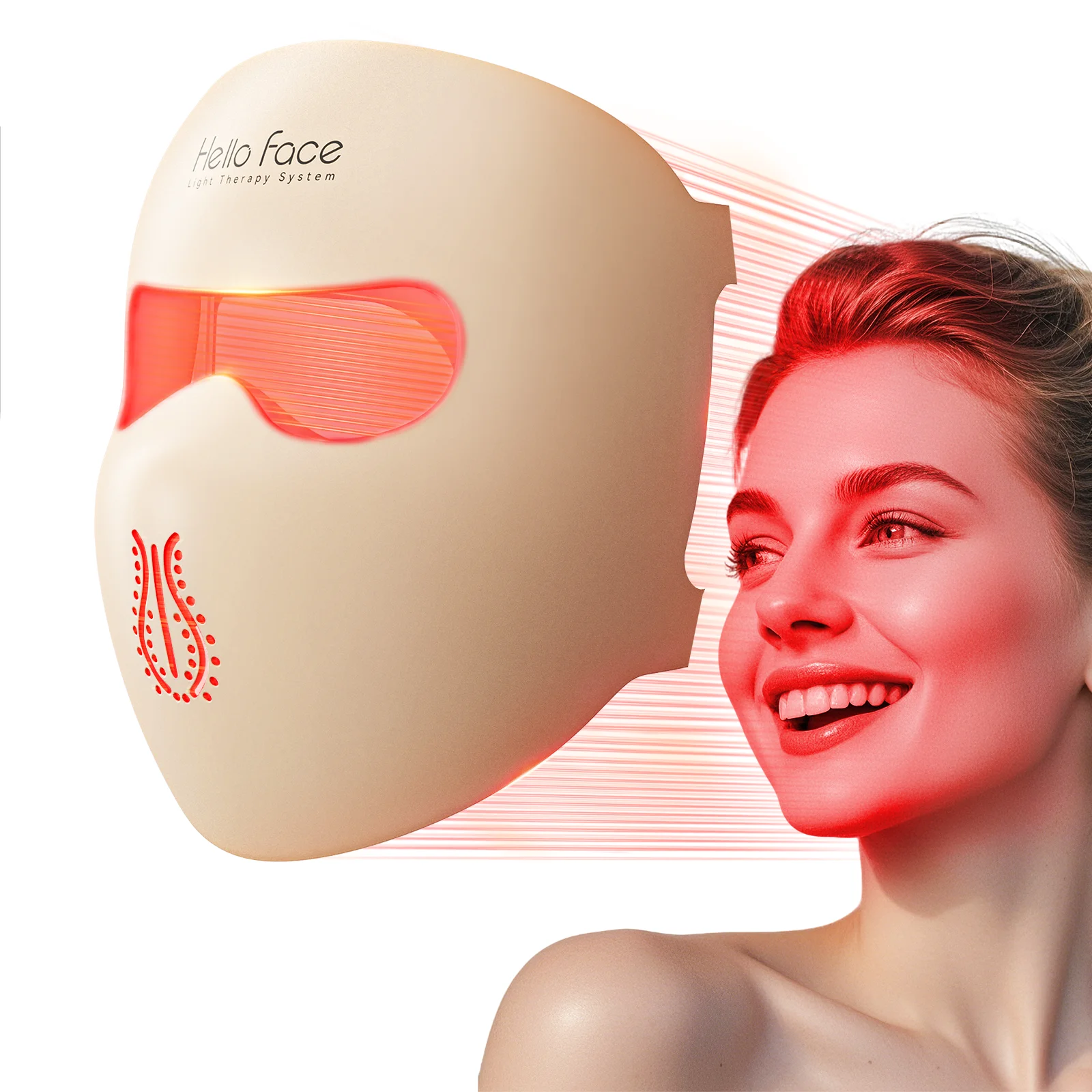 4D LED Light Therapy Facial Mask - Rechargeable Red, Blue, Amber & Near-Infrared - Anti-Aging, Acne & Skin Renewal