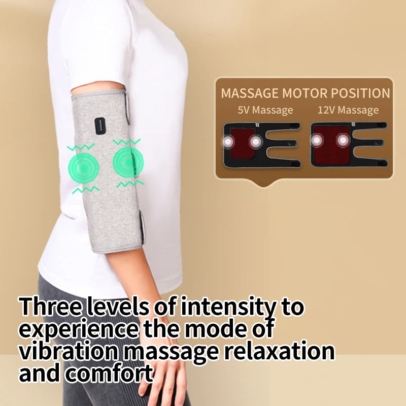 Red Light Therapy Elbow Heating Pad with Vibration Massage, Infrared Wrap for Tennis Elbow, Arthritis & Muscle Pain Relief