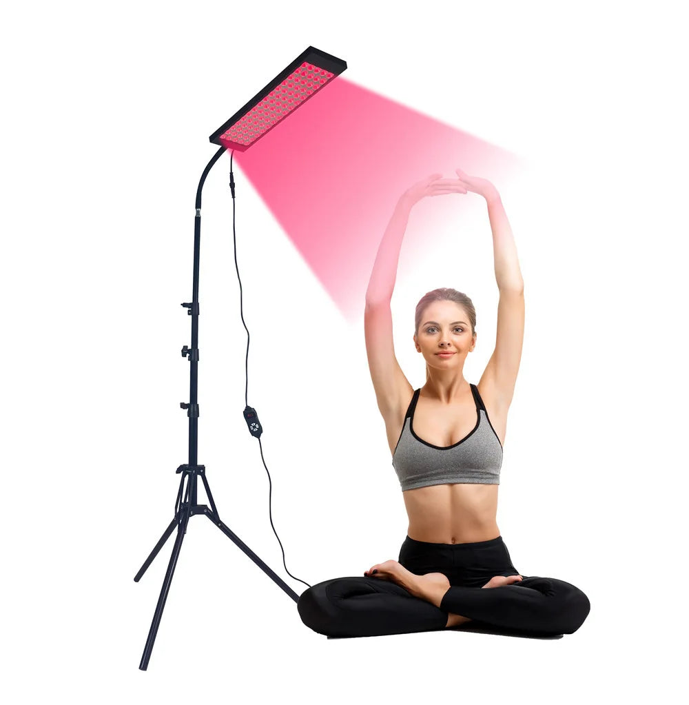 Dual Chip Red Light Therapy Lamp with Stand, 660nm 850nm Infrared Device with Pulse Mode for Pain Relief & Skin Care